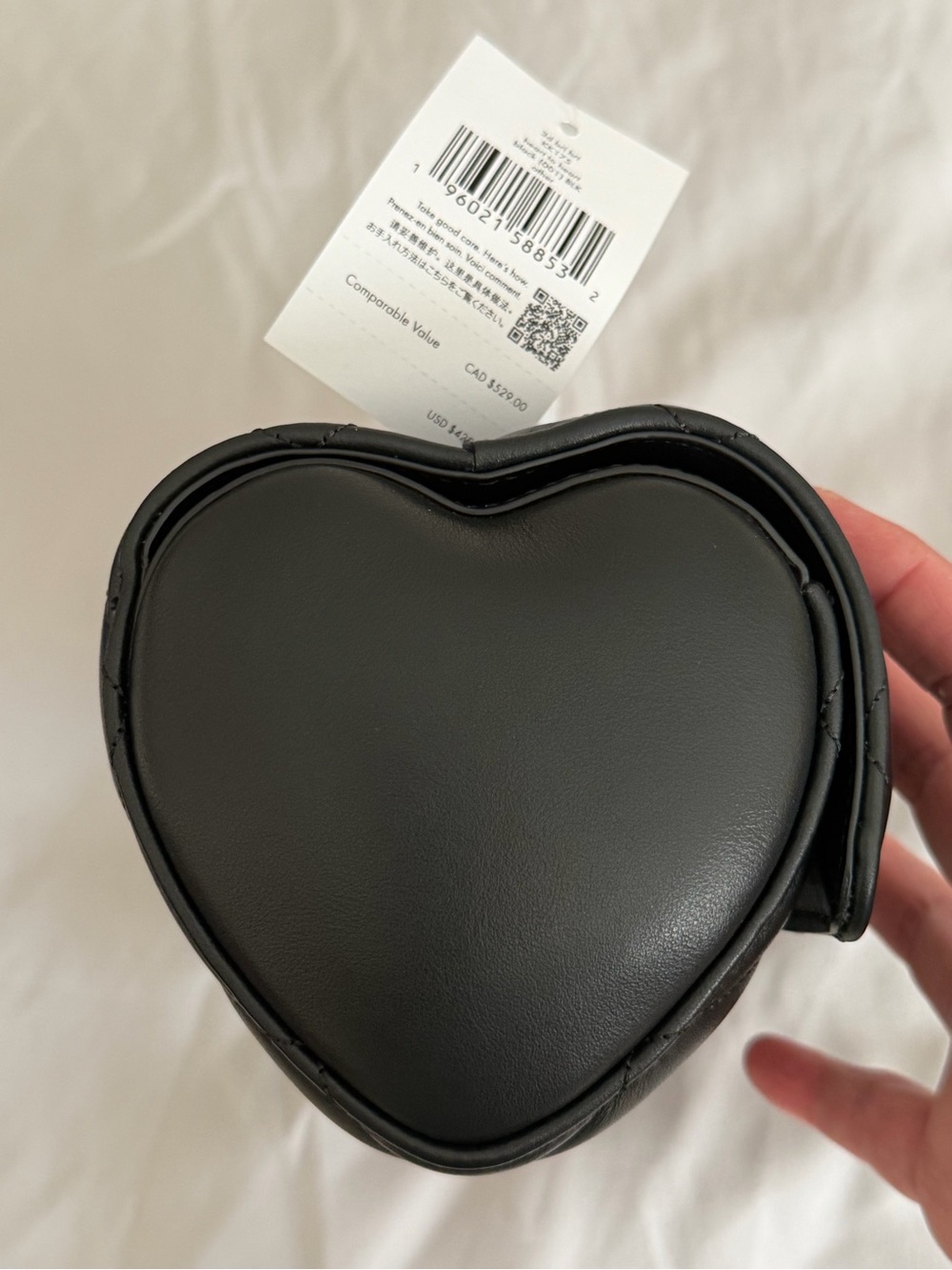 kate spade Heart Barrel Quilted Crossbody Black with Gold Hardware NWT - Picture 12 of 15